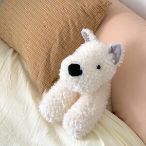 Awcvire West Highland White Terrier Westie Stuffed Plush Dog, Bedtime Buddy Plush Toy, Soft Stuffed Animal Plushies. (White, M)