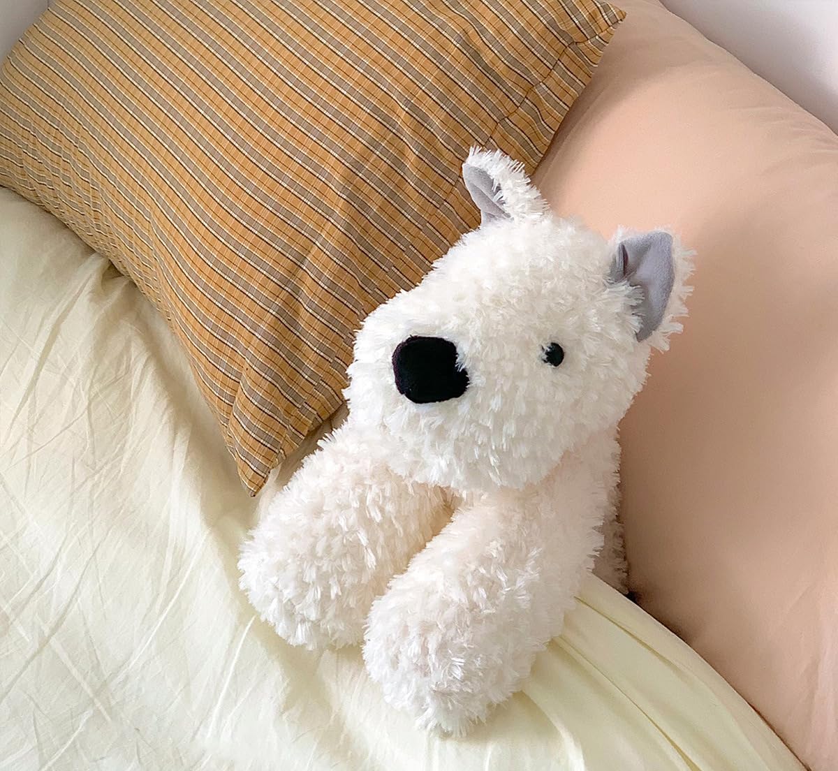 Awcvire West Highland White Terrier Westie Stuffed Plush Dog, Bedtime Buddy Plush Toy, Soft Stuffed Animal Plushies. (White, M)