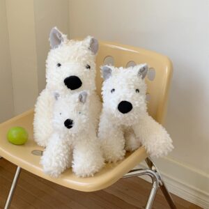 Awcvire West Highland White Terrier Westie Stuffed Plush Dog, Bedtime Buddy Plush Toy, Soft Stuffed Animal Plushies. (White, M)