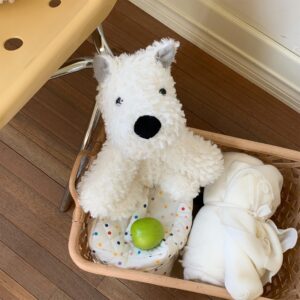 Awcvire West Highland White Terrier Westie Stuffed Plush Dog, Bedtime Buddy Plush Toy, Soft Stuffed Animal Plushies. (White, M)