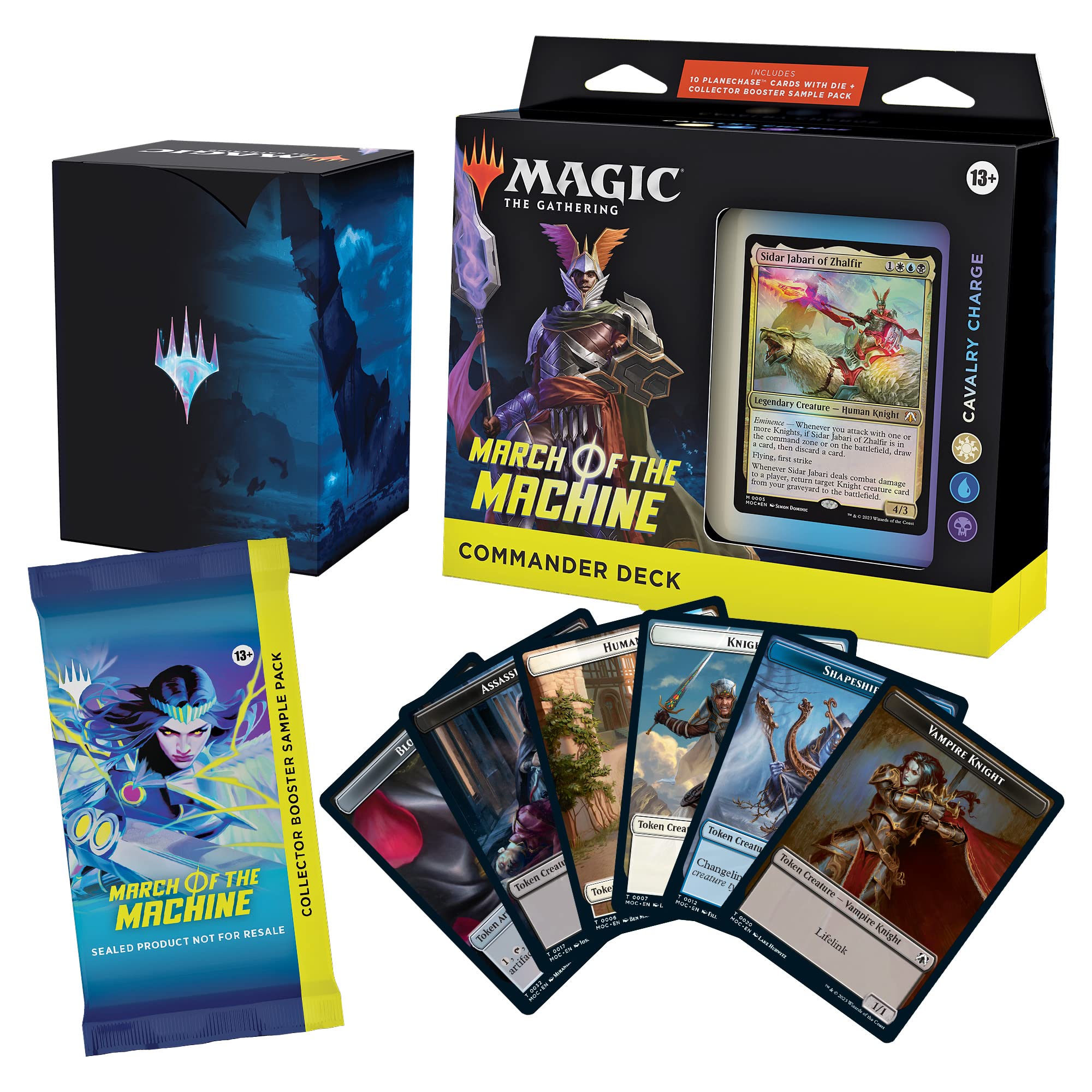 Magic The Gathering March of the Machine Commander Deck - Cavalry Charge (100-Card Deck, 10 Planechase cards, Collector Booster Sample Pack + Accessories)