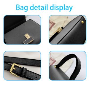 Women's shoulder bag Fashion messenger bag Large capacity leather bag Mobile phone bag Commuter bag (Black)