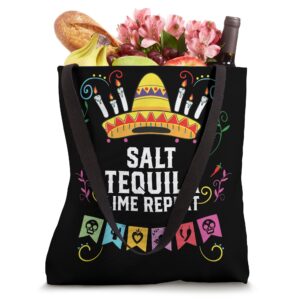 Salt Tequila Lime Repeat Alcoholic Tequila Drinker Tote Bag