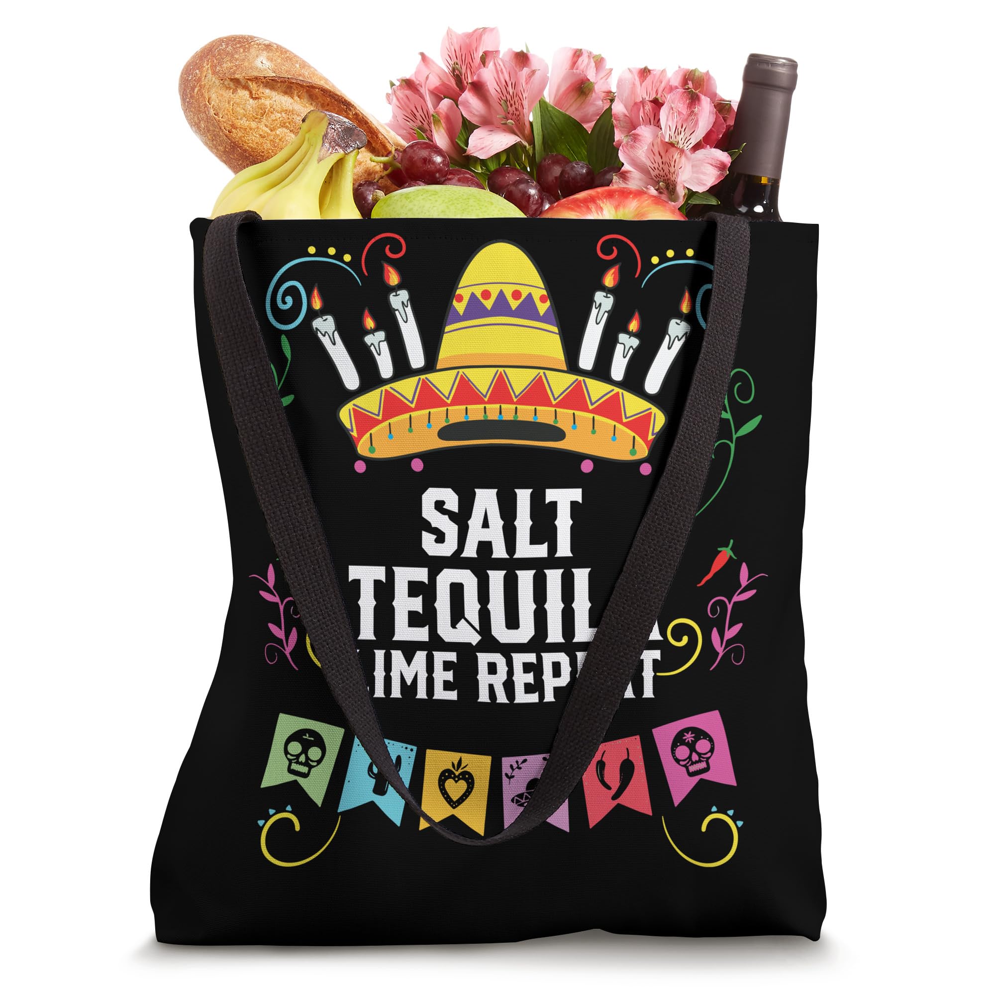 Salt Tequila Lime Repeat Alcoholic Tequila Drinker Tote Bag