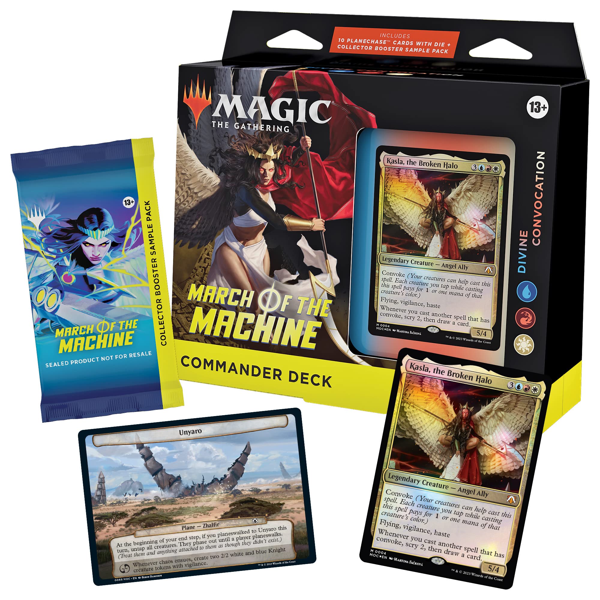 Magic: The Gathering March of the Machine Commander Deck - Divine Convocation (100-Card Deck, 10 Planechase cards, Collector Booster Sample Pack + Accessories)