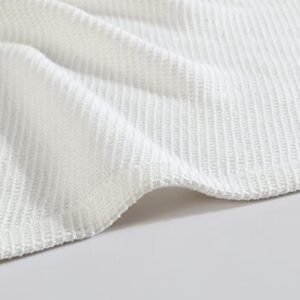 Eddie Bauer- King Blanket, Solid Reversible Cotton Bedding, Home Decor for All Seasons (Textured Twill White, King)