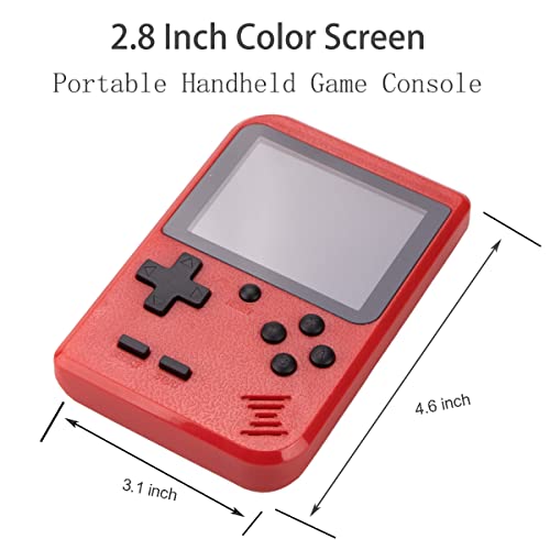 RFetomax Retro Mini Game Machine,Handheld Game Console with 500 Classical FC Games 2.8-Inch Color Screen Support for TV Output , Presents Birthday for Kids, Adults (GameRed)