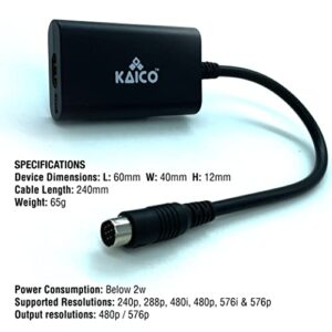 Kaico SEGA Saturn 1080p HDMI Adapter - for use with Sega Saturn - Supports S Video Output – Supports PAL and NTSC Consoles – Aspect Ratio Switch for 16:9 or 4:3