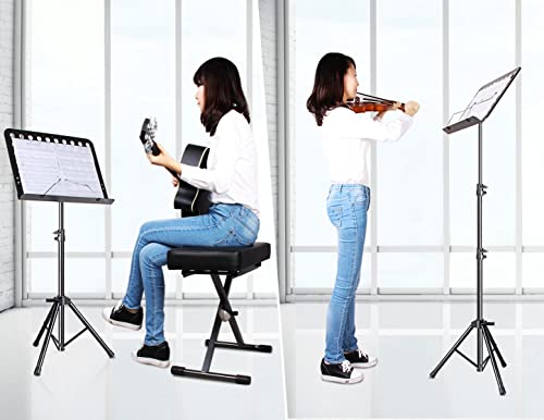 1/2/3 Pack Sheet Music Stand, Adjustable Music Stand with Carrying Bag, Professional Music Book Holder Music Sheet Clip Holder for Guitar, Ukulele, Violin Players(1 Pack)