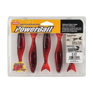 Berkley PowerBait PowerStinger Fishing Soft Bait, Ghost Red Craw, 4 1/4"