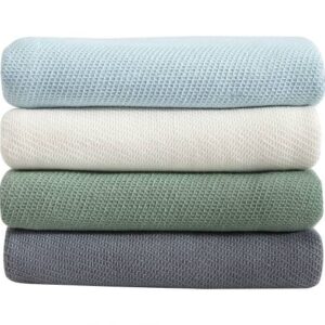 Eddie Bauer- King Blanket, Solid Reversible Cotton Bedding, Home Decor for All Seasons (Textured Twill White, King)