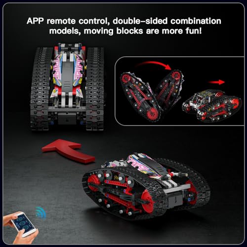 Mould King Building Sets 2in1 Flip Off-Road Race Buggy Car Remote Control Car Crawler Climbing Car Models Building Toys, RC Car Speed Racing Toy Off Road Cars Building Blocks for Kids 8+ Red(836 PCS)