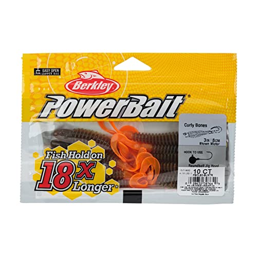 Berkley PowerBait Curly Bones Fishing Soft Bait, Blown Motor, 3"