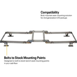 1967-1972 Chevy/GMC C10 Full-Size Truck Seat and Console Mount: Durable Steel, Easy Bolt-In Installation, Accommodates Bucket Seats, Includes Mounting Hardware