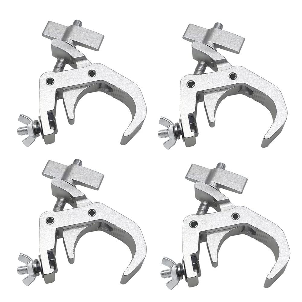 4Pack Heavy Duty Stage Lighting Clamps Hook,440lb Load Capacity Aluminum Alloy Clamps,Fit 1.6-2.0Inch Truss for DJ Lighting Projector Par Lights Spot Lights