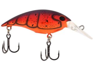 berkley money badger fishing lure, special red craw, 1/3 oz, 2.5in | 6.25cm, hybrid baitfish-crayfish design, patented flashdisc technology, equipped with sharp fusion19 hooks