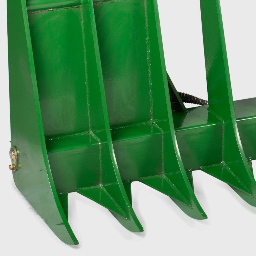 Titan Attachments 72in Clamshell Root Grapple Rake Fits John Deere Global Euro Loaders, Twin 3,000 PSI Cylinders, Brush Debris Landscaping Grapple