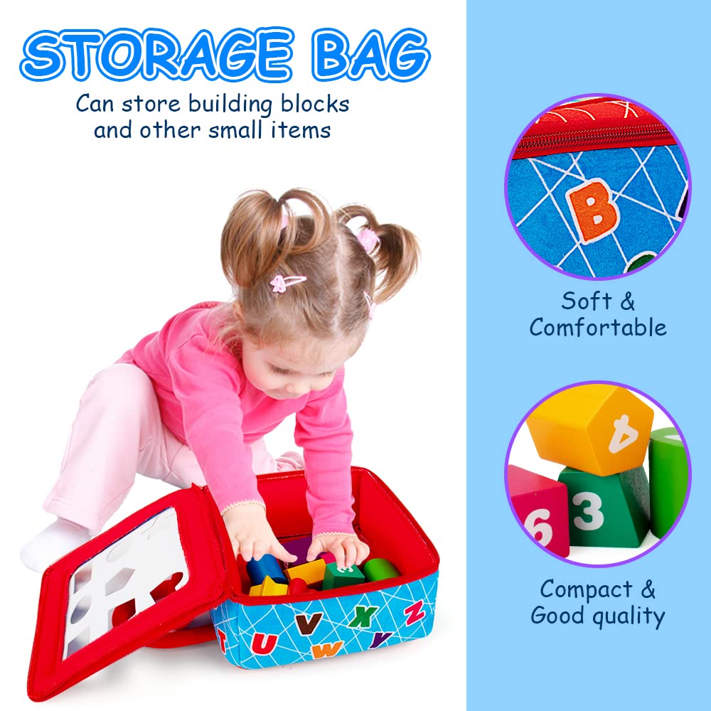 teytoy Shape Sorter Toys with 2-Sided Activity Bag and 8 Textured Shape Blocks Develop Sensory Fine Motor Skills Game Child Development Preschool Baby Toy for 6-12 Months and Older