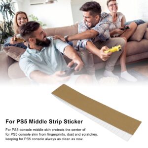 for PS5 Console Middle Skin, Host Middle Strip Sticker Center Part Strip Film for PS5 Optical Drive Edition Host, and Scratch Resistant (Carbon Gold)