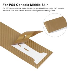 for PS5 Console Middle Skin, Host Middle Strip Sticker Center Part Strip Film for PS5 Optical Drive Edition Host, and Scratch Resistant (Carbon Gold)