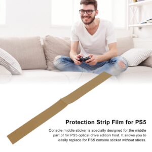 for PS5 Console Middle Skin, Host Middle Strip Sticker Center Part Strip Film for PS5 Optical Drive Edition Host, and Scratch Resistant (Carbon Gold)