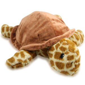 plushpals weighted sea turtle - microwaveable, sensory stuffed animal - relaxation animal - warming stuffed animal - scent-free for kids & adults - soothing plushie for bedtime, travel, home, or work