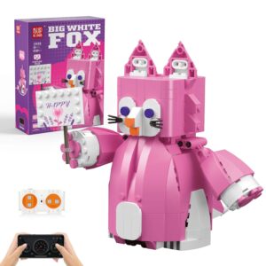 mould king technical stem projects robots animal robot fox toy building toys with rc robot building blocks toy, remote control building blocks robot toys gifts for age 8+ and adults dark pink(438 pcs)