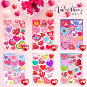 36 Sheets Heart Stickers, Valentine Stickers, Valentines Day Stickers for Kids Cards Craft Scrapbooking, Party Favors Gifts Weddings Anniversaries Decoration