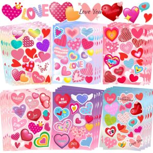 36 sheets heart stickers, valentine stickers, valentines day stickers for kids cards craft scrapbooking, party favors gifts weddings anniversaries decoration