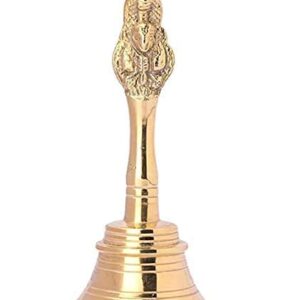 ILT Retail - Brass Puja Bell, Pooja Ghanti/Ghanta for Home and Temple, Prayer Bell, Pooja Mandir Bell (4 Inches), Pooja Hand Bell