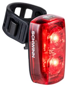 schwinn rechargeable bike tail light, 80 lumens, enhanced 24/7 visibility, type-c usb, 36 foot beam distance, bicycle accessory