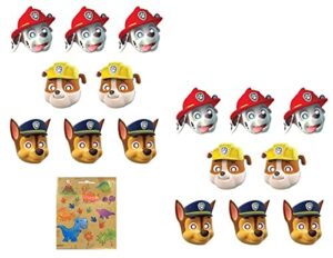 amscan paw patrol birthday party supplies bundle pack includes children's party paper masks - 16 count