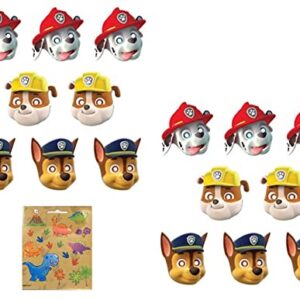 Amscan Paw Patrol Birthday Party Supplies Bundle Pack includes Children's Party Paper Masks - 16 Count