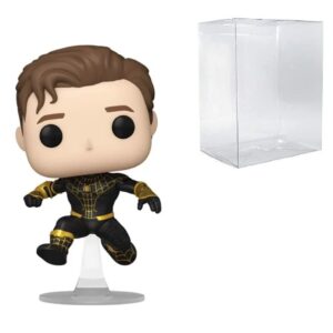 POP! Spider-Man: No Way Home Unmasked Spider-Man Black Suit Vinyl Figure - AAA Anime Exclusive (Bundled with Compatible Box Protector Case)