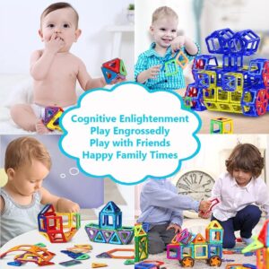 YUHYtop Large Magnetic Tiles, Upgrade 85pcs Magnetic Building Block, Strong Magnet, Magnetic Tiles for Boys & Girls Ferris Wheel Rocket Castle Building for Boys Girls Kids Toddlers