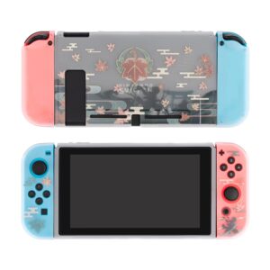 Eamily Cute Genshin Impact Kaedehara Kazuha Case Compatible with Nintendo Switch, Dockable Case Cover, Ergonomic Soft TPU Grip Case for Joycon, Sparkle Skin Set