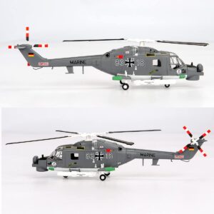 RoofWorld 1/72 Scale Military Fighter Helicopter，German Navy Lynx MK88 Lynx Helicopter Aircraft Model Toy for Collection Gift