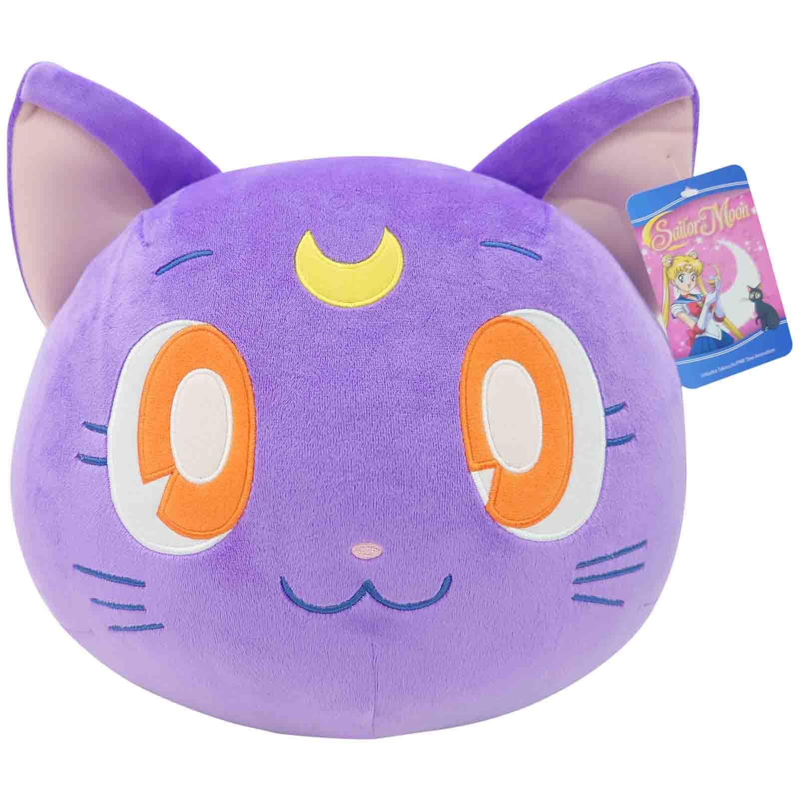 Sailor Moon Luna Mochi Ball Plush Stuffed Animal - 14" Cute, Collectable and Cuddly Toy Character - Ultra-Soft Polyester Fabric