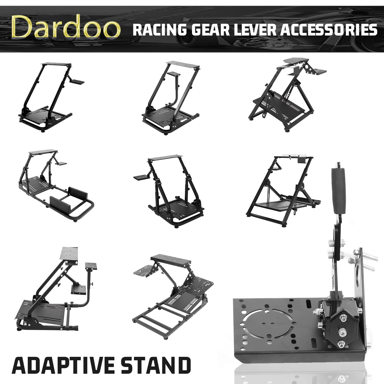 Dardoo Racing Shifter Mounting Upgrade for Racing Wheel Frames with Mounting Bolts, Only for Partial Wheel Frame Mounting Shifter, Handbrake and Joystick