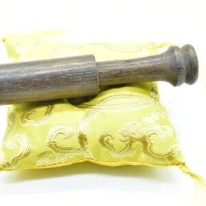 3.75" Tibetan Meditation Yoga Singing Bowl Yellow Set with free Wooden Mallet and Silk Cushion from Nepal, Singing bowls.