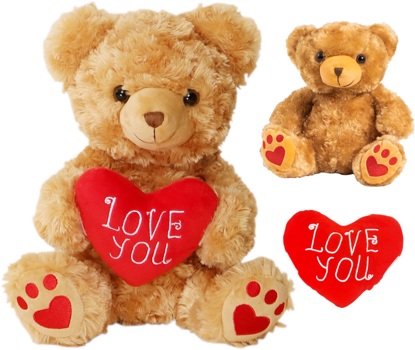 Zillywood 9" Talking Teddy Bear Repeats What You say. Repeating Talking Teddy Bear Gift for her. I Love You Gifts for Valentine's Day, Mother's Day with Removable Plush Heart (Repeating Teddy Bear)