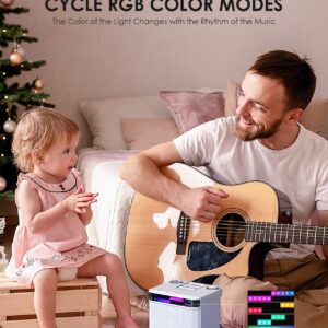 Karaoke Machine with 2 Wireless Microphones, FULLIFE 2024 3000mAh Portable Bluetooth Karaoke Speaker for Adults/Kids, PA System with RGB Light, Echo, Support TF/USB/AUX, Home Karaoke Set for Parties