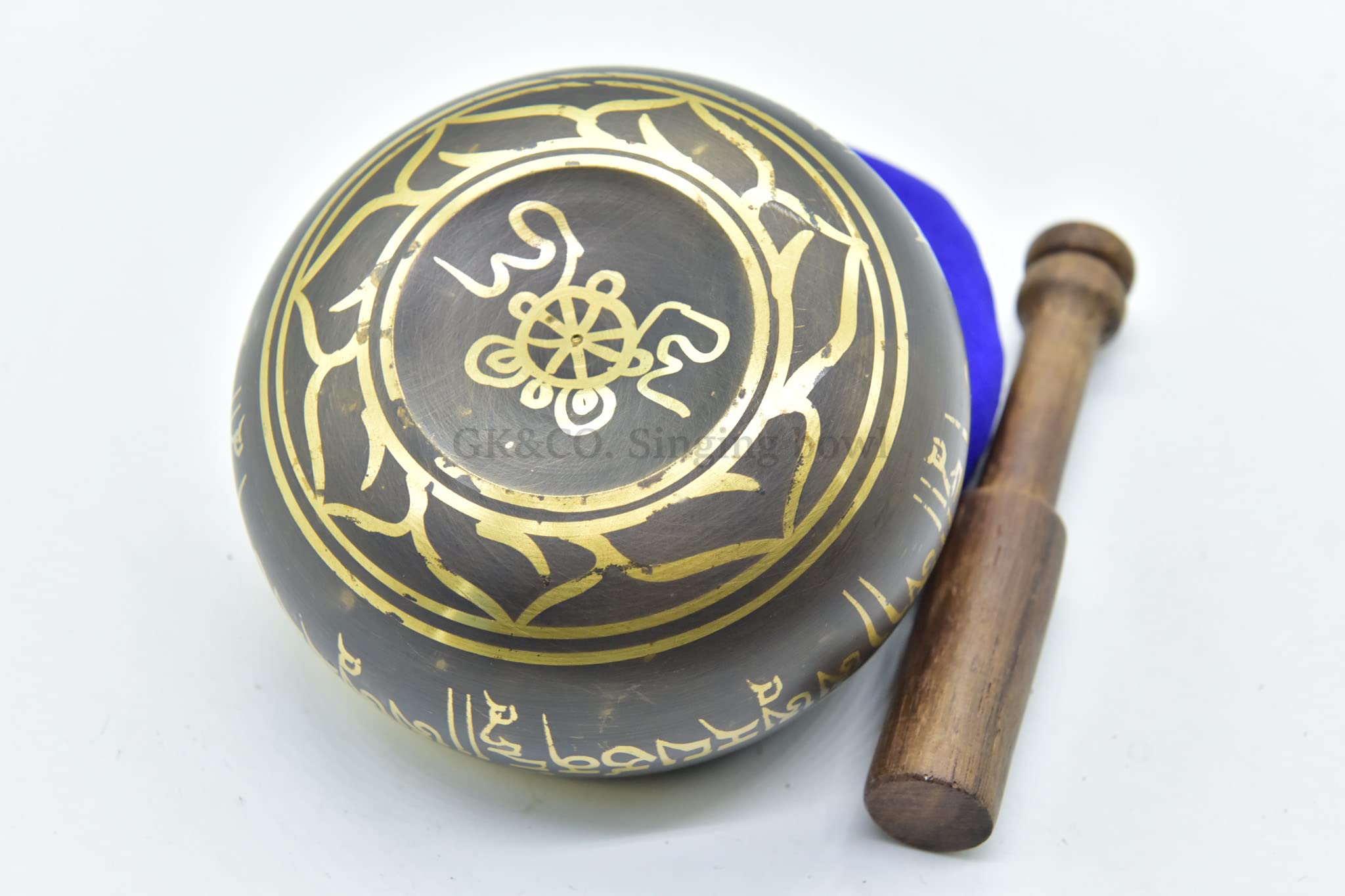 3.75" Tibetan Meditation Yoga Singing Bowl Black Set with free Wooden Mallet and Silk Cushion from Nepal, Singing bowls.