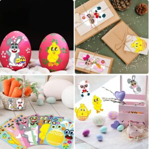 Aitsite 36pcs Easter Animal Stickers with Bunny, Chicken, Lamb Easter Egg Stickers, Kids DIY Easter Art and Craft Stickers for DIY Decorative Painting Stickers (36pcs Cute Rabbit)