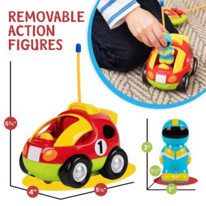 PREXTEX 2 Pack Cartoon Remote Control Cars - Police Car and Race Car and Five Small Plush Christmas Stuffed Animal House - Penguin Toy, Polar Bear Plush, Whale, Narwhal, Walrus, Toy Igloo