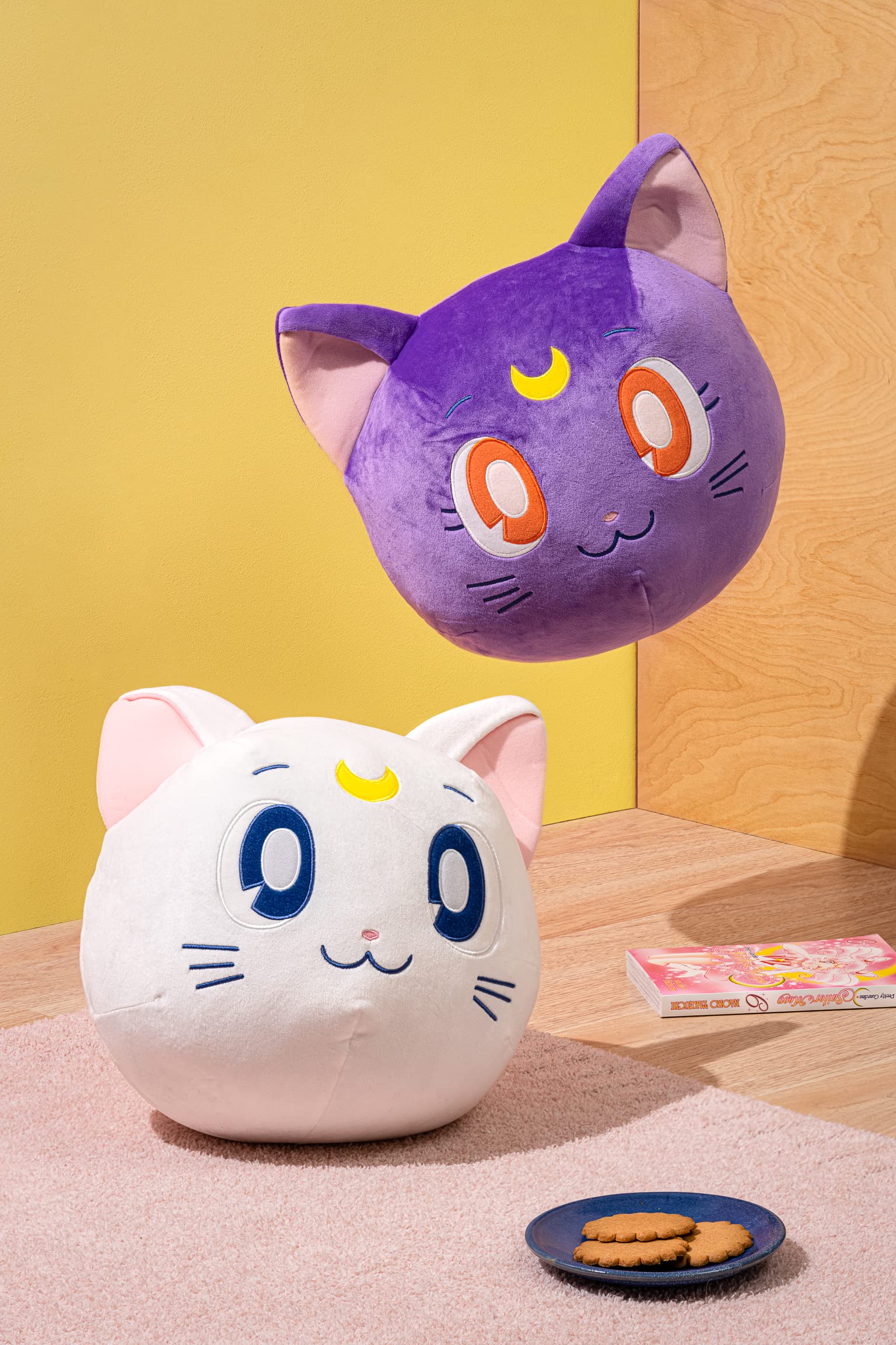 Sailor Moon Luna Mochi Ball Plush Stuffed Animal - 14" Cute, Collectable and Cuddly Toy Character - Ultra-Soft Polyester Fabric