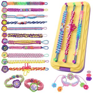 Friendship Bracelet Making Kit for Girls - DIY Arts and Crafts Toys for 6 7 8 9 10 11 12 Years Old, Cool Bracelet String Making Kits for Travel Activity, Best Birthday Gifts for Teen Girls