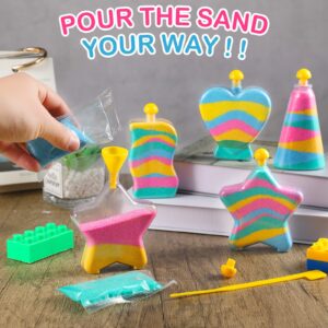 Deekin Sand Art Kits for Kids Create Your Own Clear Sand Art Bottles with Funnels and Sticks, DIY Colored Sand Arts and Crafts for Boys Girls(24 Sets)