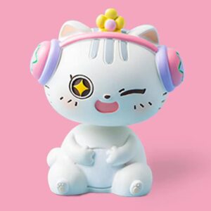 cat bobbleheads for car dashboard,dashboard decorations,cute cartoon bobblehead toy,office accessories, cab accessories,interior decoration, best gift (naughty)