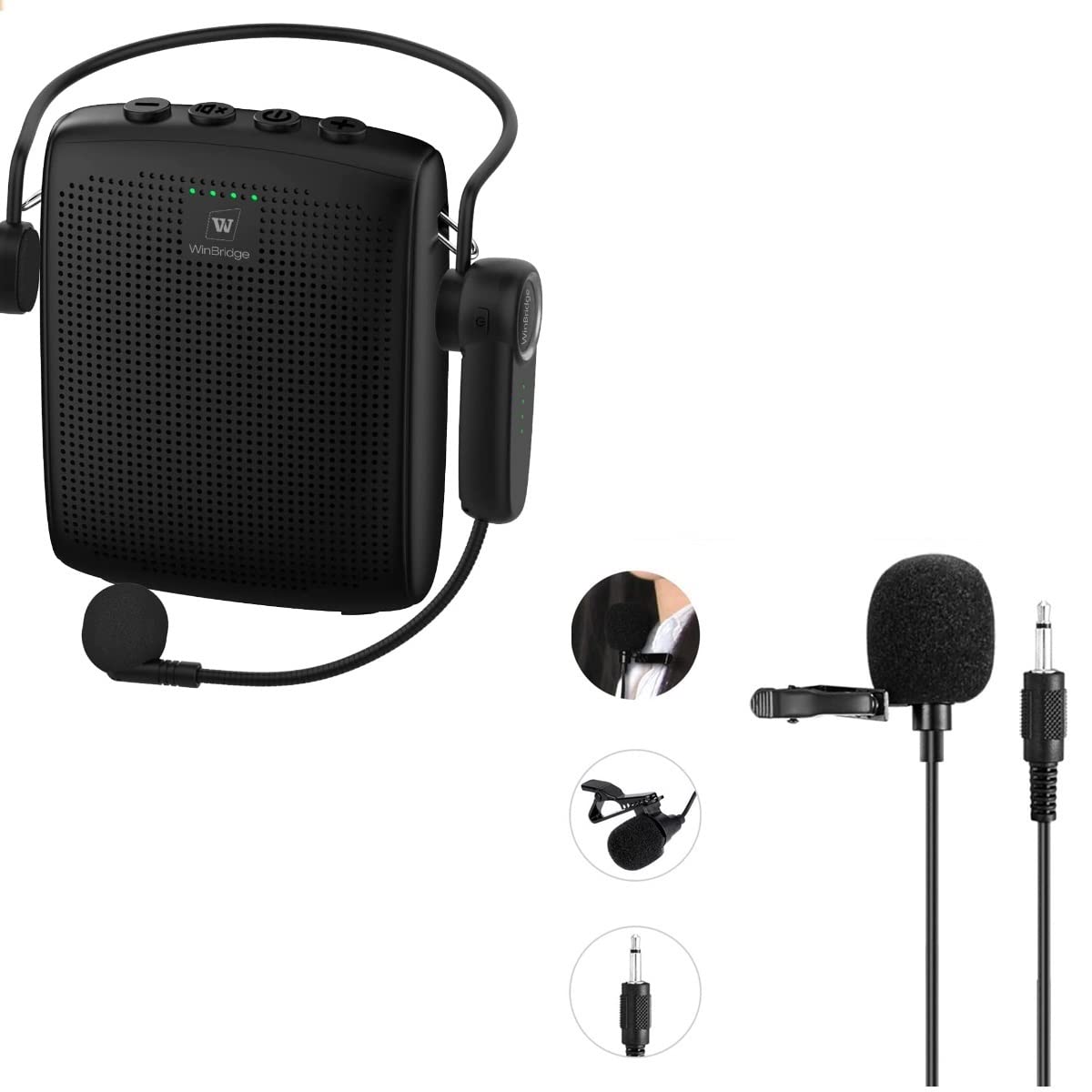 WinBridge WB002 Bluetooth Voice Amplifier + S6 Lapel Mic Bundle